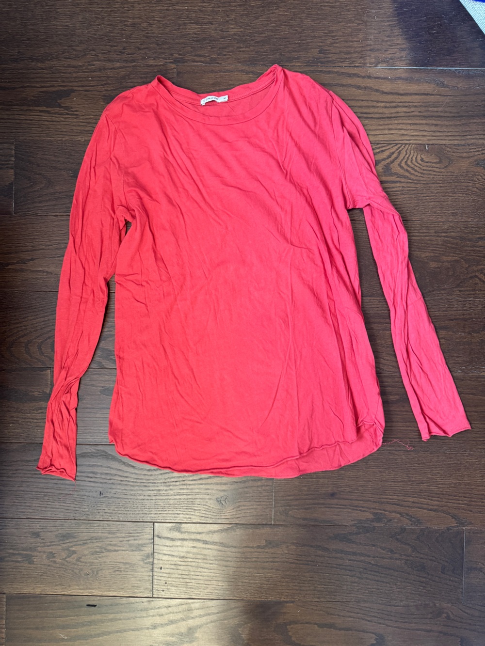 Everyday Long-Sleeve Scoop Neck Tee in red